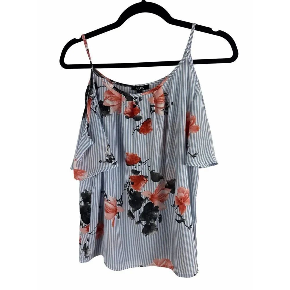 AUW floral cold shoulder blouse- size s